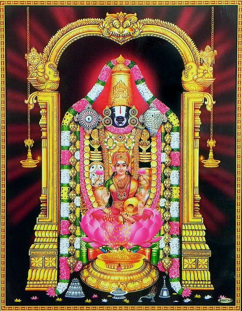 Goddess Lakshmi With Lord Venkateswara 4k Wallpaper