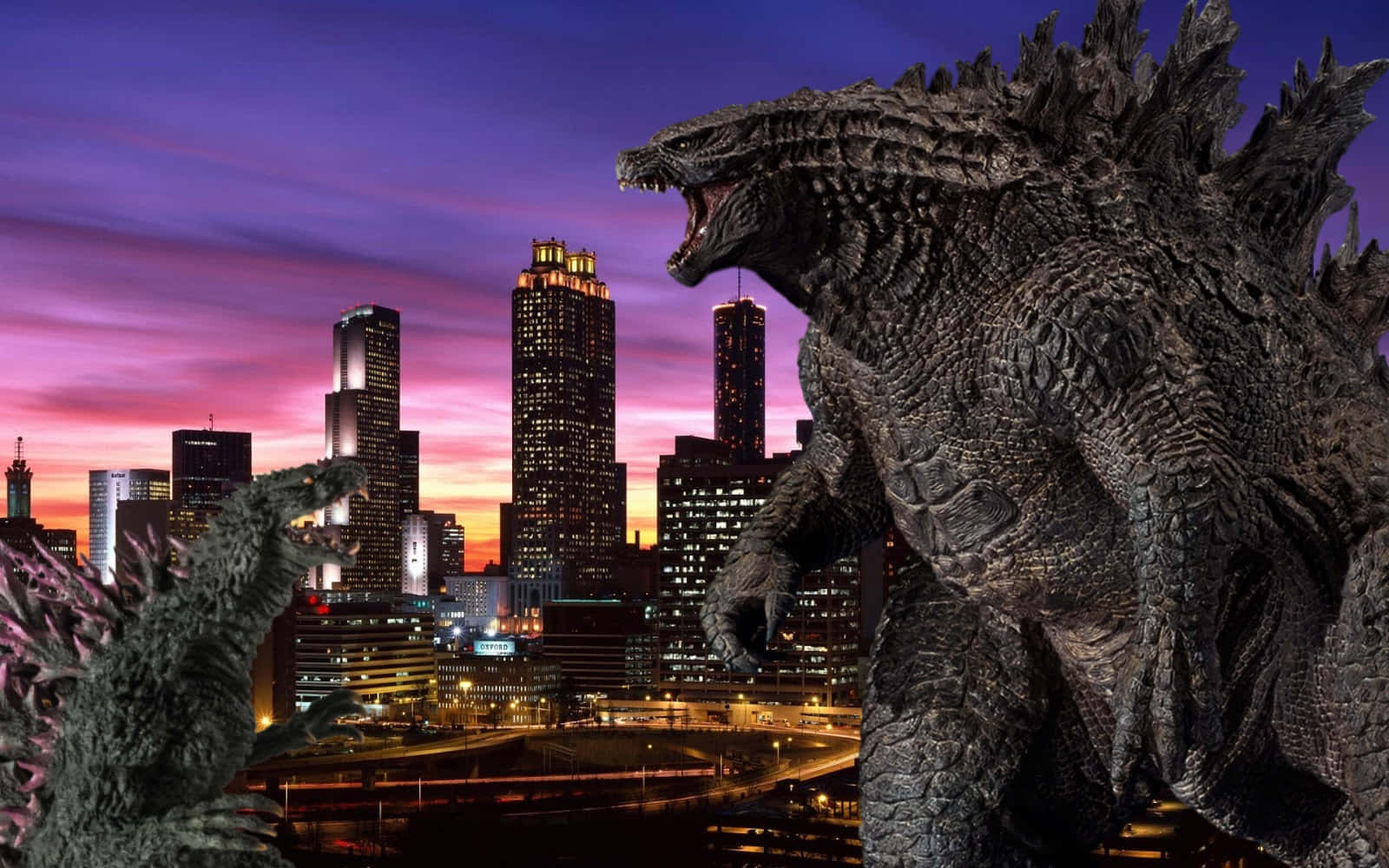 Godzilla 2000 Roaring In The City Wallpaper