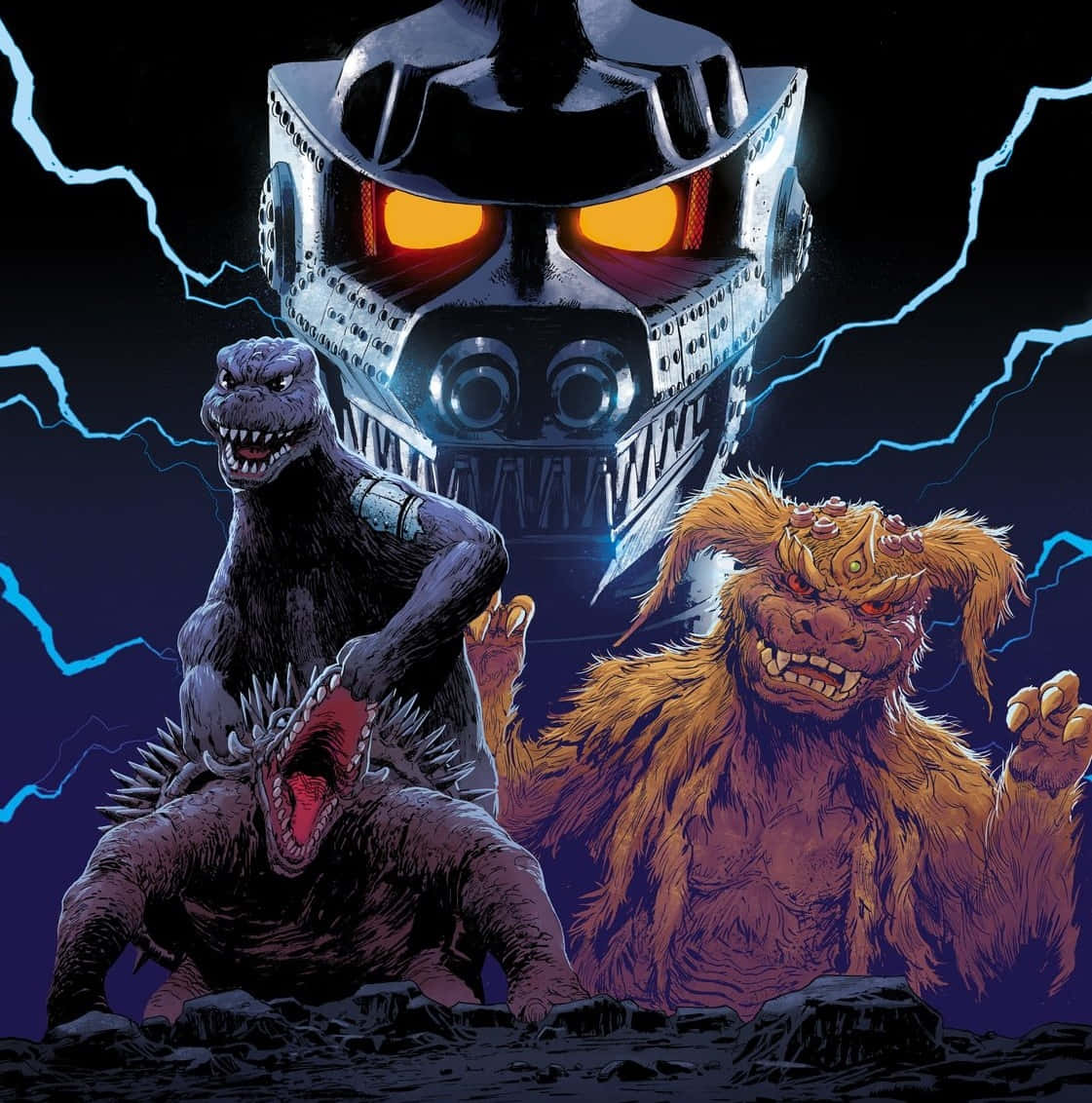 Godzilla And Mechagodzilla Face Off In Thrilling Battle Wallpaper