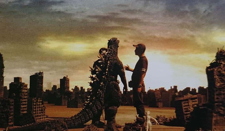 Godzilla Meets Man Behind Scenes Wallpaper