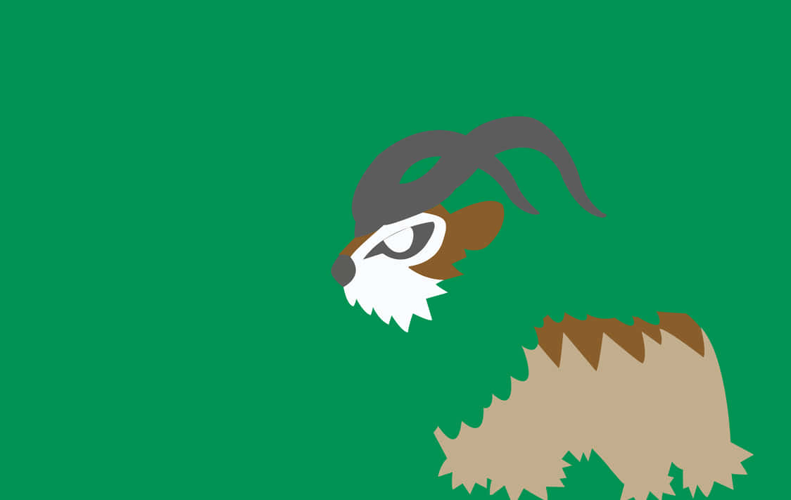 Gogoat With Leafy Mane Blending In Background Wallpaper