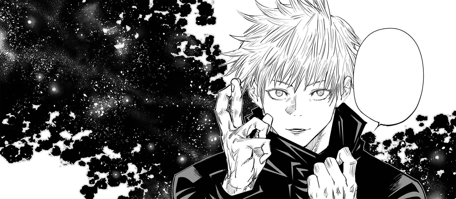 Gojo Sataru Black And White Manga Panel Wallpaper