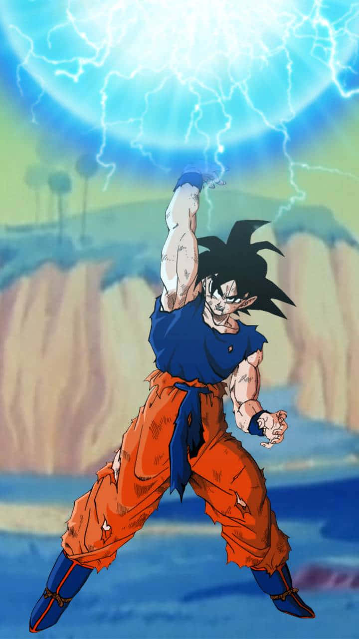 Goku Channels The Power Of The Spirit Bomb Sword Wallpaper