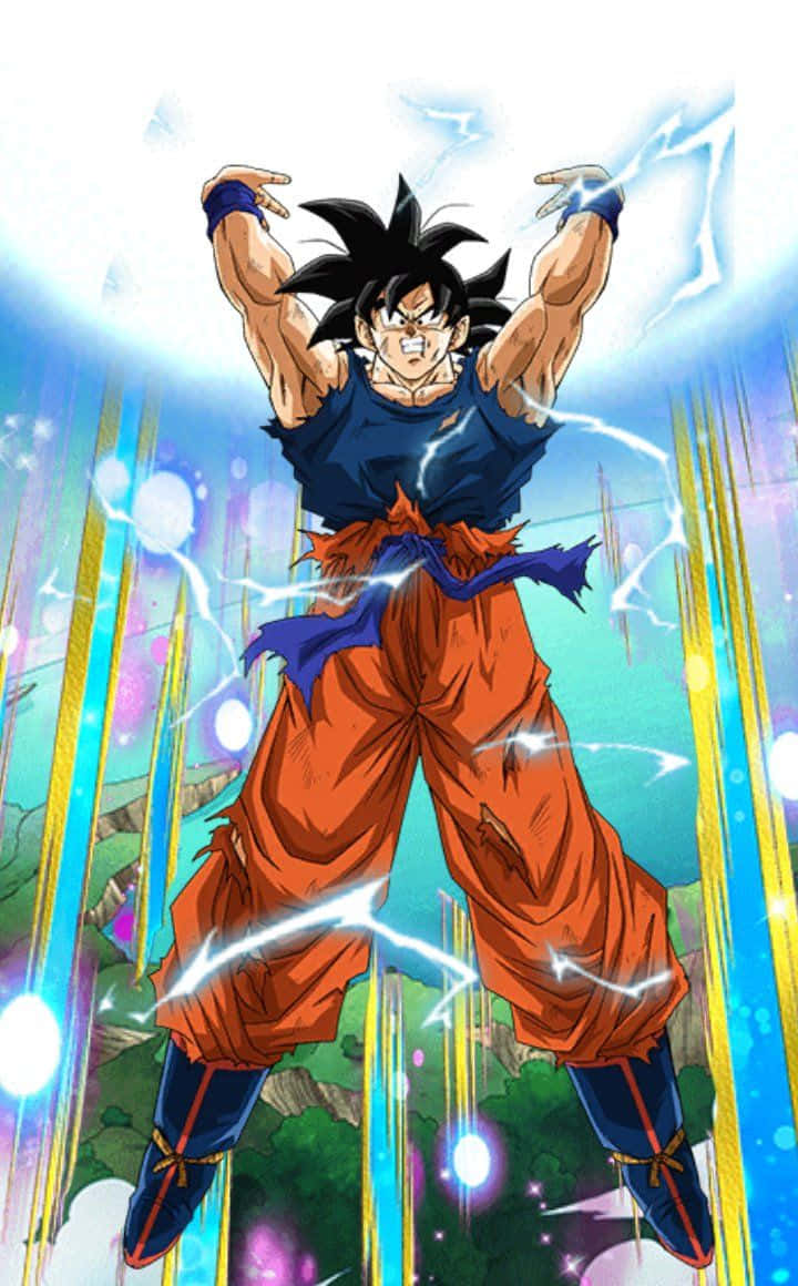 Goku Unleashing The Ultimate Power Of His Spirit Bomb Sword Wallpaper