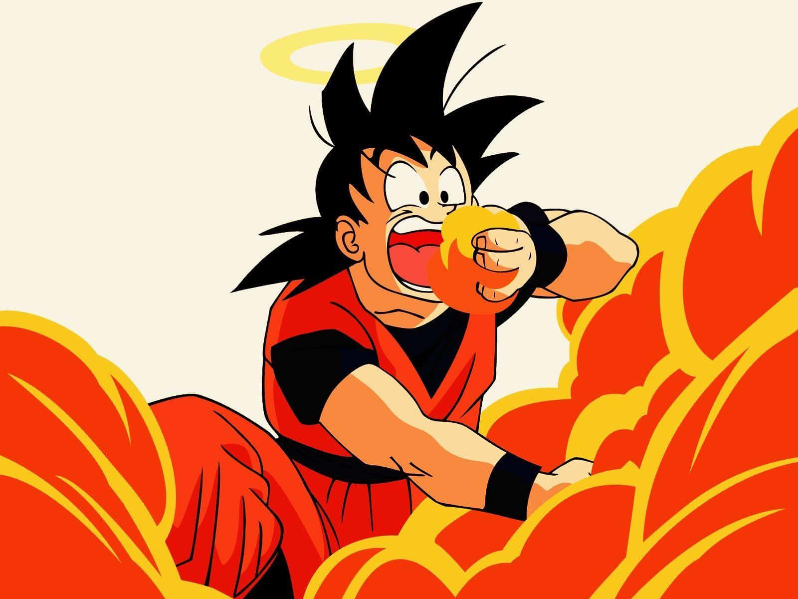 Goku Uses His Iconic Kamehameha To Fire Up The Party! Wallpaper