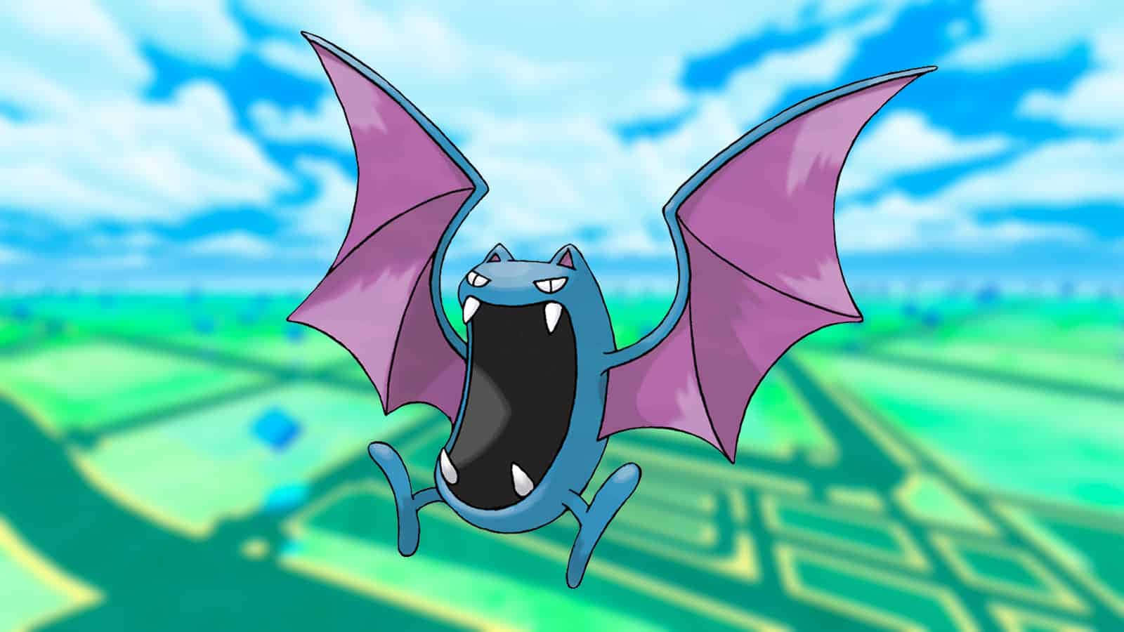 Golbat Flying Above Plain Wallpaper