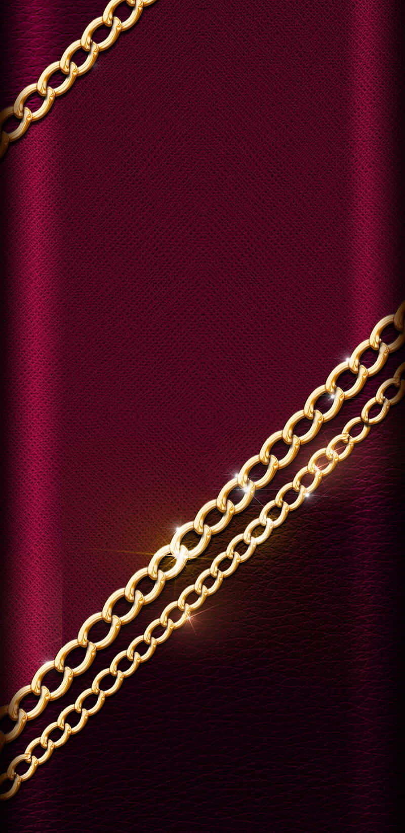 Gold Chain On A Red Background Wallpaper