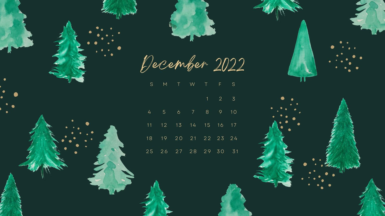 Gold Christmas December Wallpaper