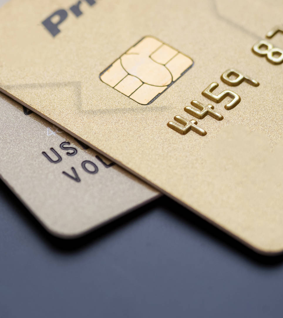 Gold Credit Cards Close Up Shot Wallpaper