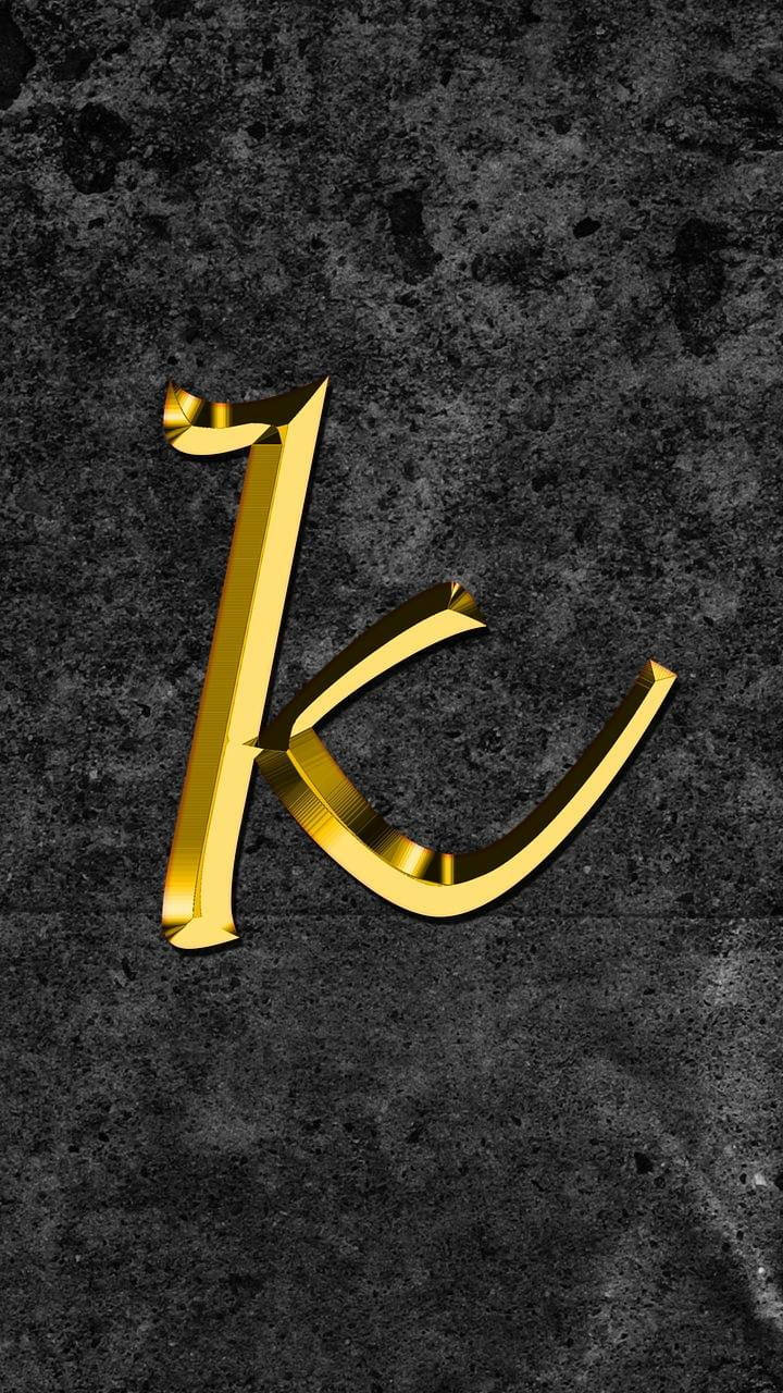 Gold K Alphabet Wallpaper