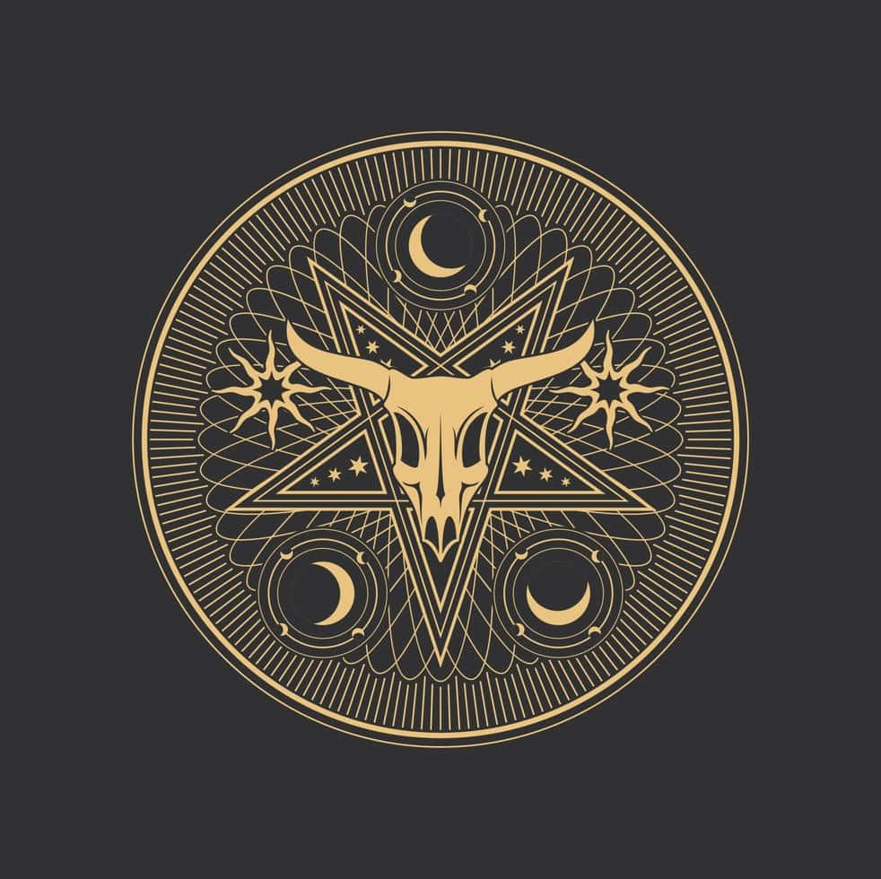 Golden_ Baphomet_ Symbol_ Vector Wallpaper