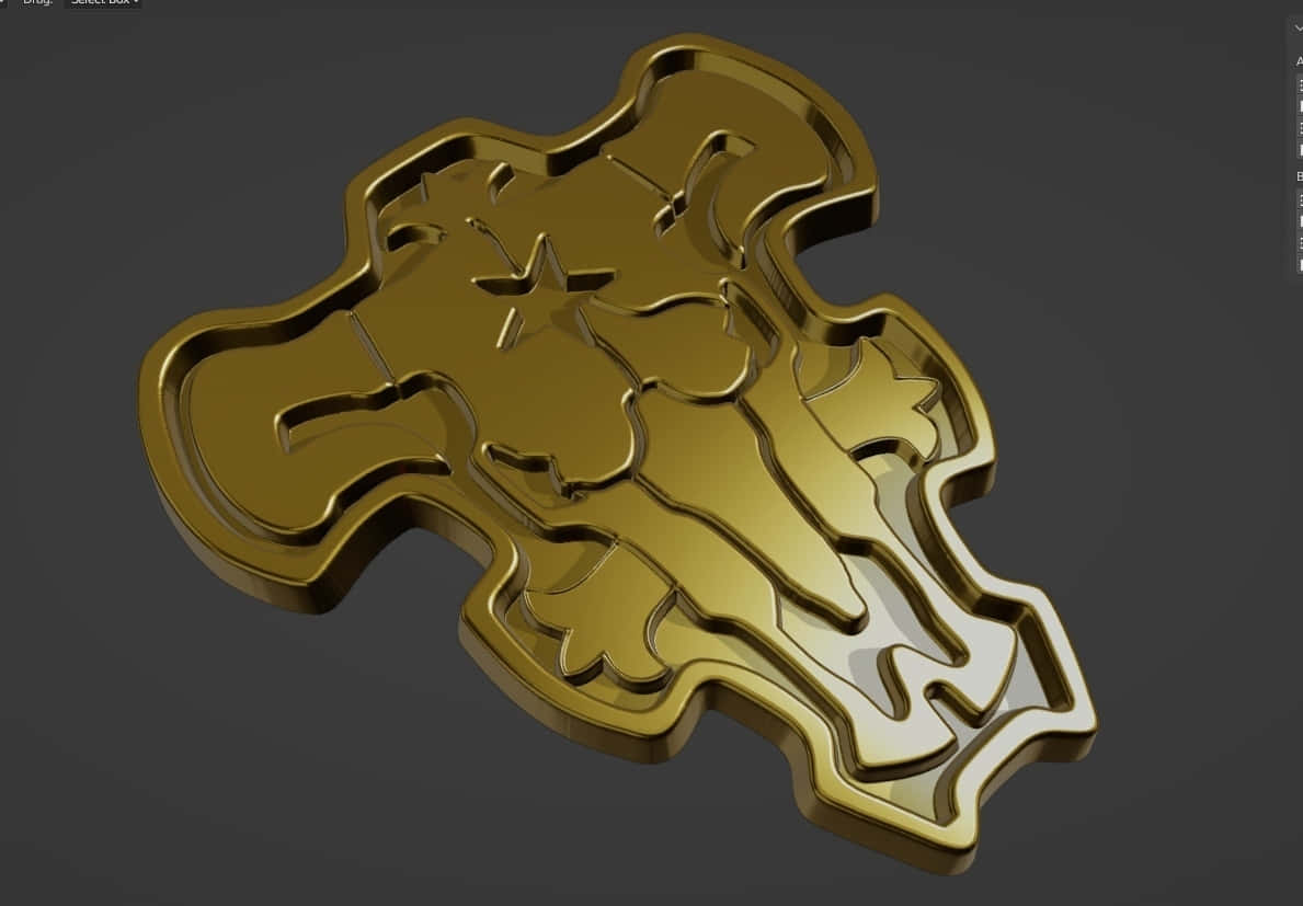 Golden Black Bull Emblem3 D Render Wallpaper