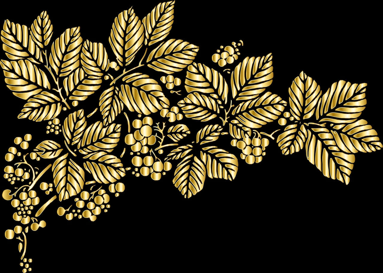 Golden_ Foliage_ Artwork Wallpaper