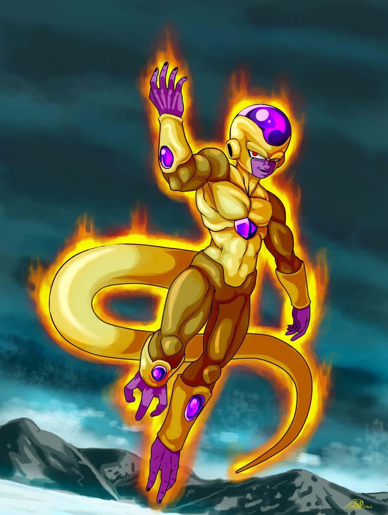 Golden_ Frieza_ Flaming_ Aura Wallpaper