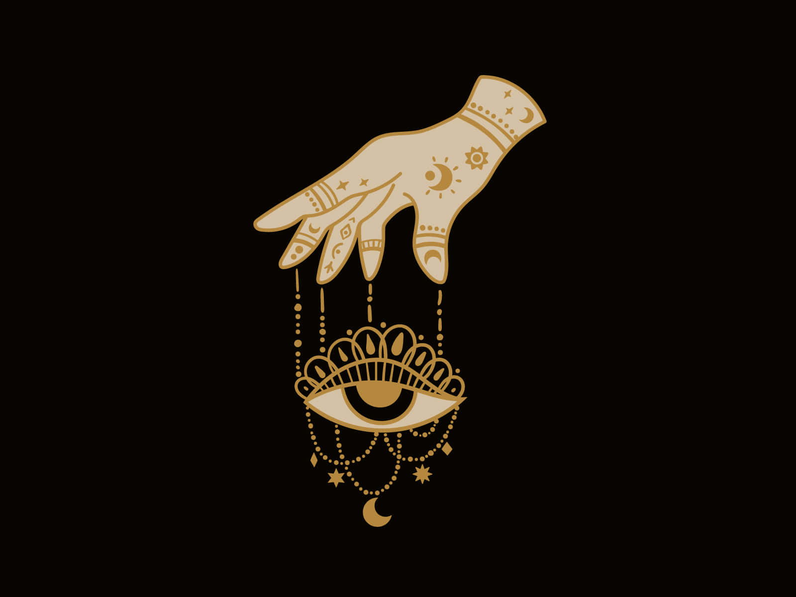 Golden_ Hamsa_ Evil_ Eye_ Artwork Wallpaper