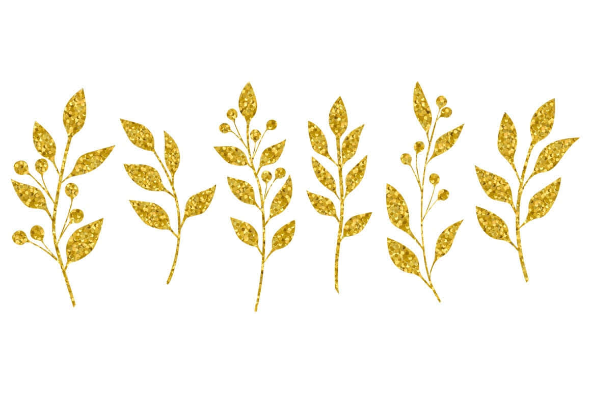 Golden Leaf Design Elements Wallpaper