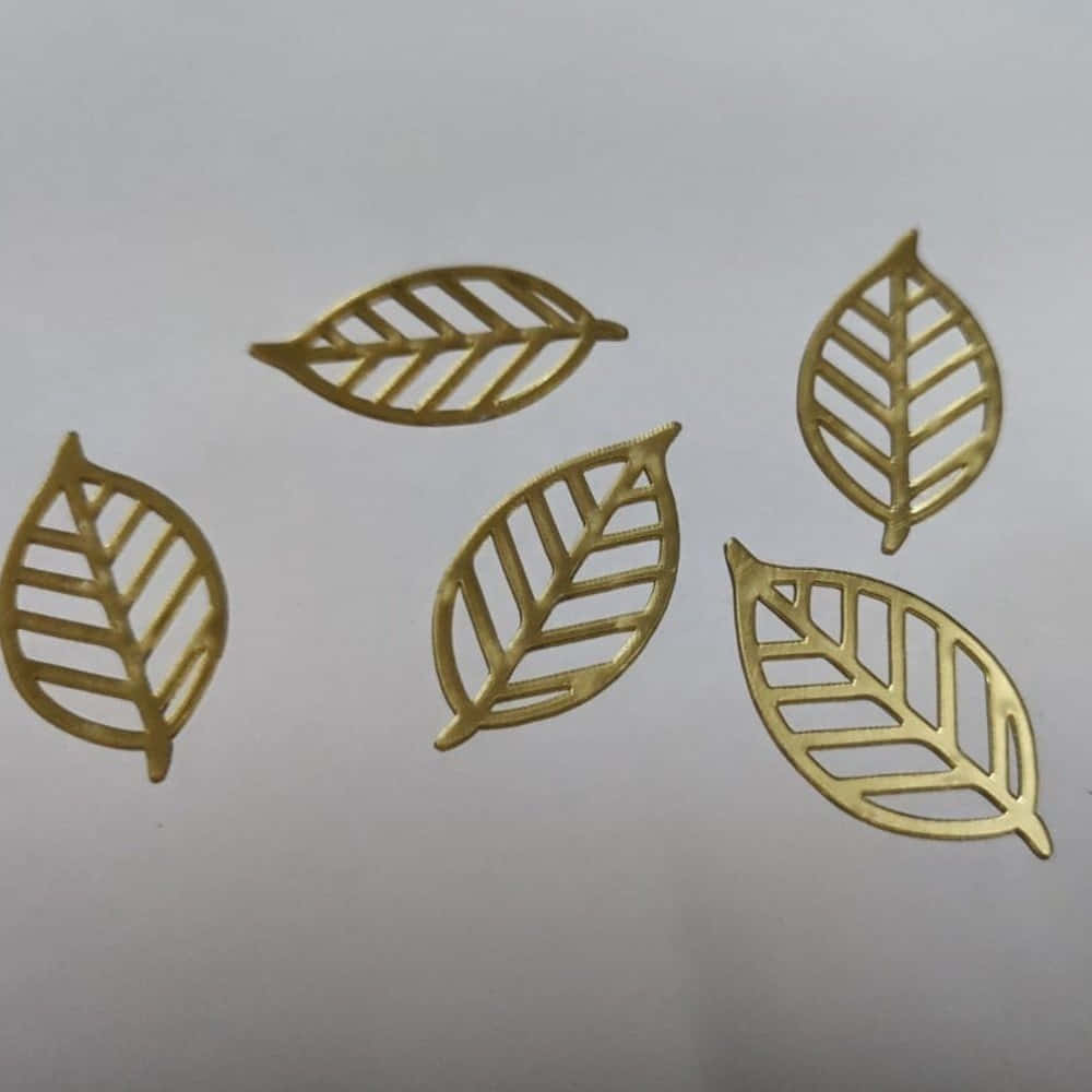 Golden Leaf Design Elements Wallpaper