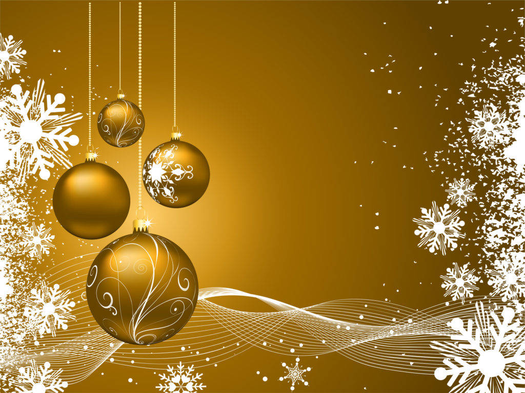 Golden Merry Christmas Hd Background Wallpaper