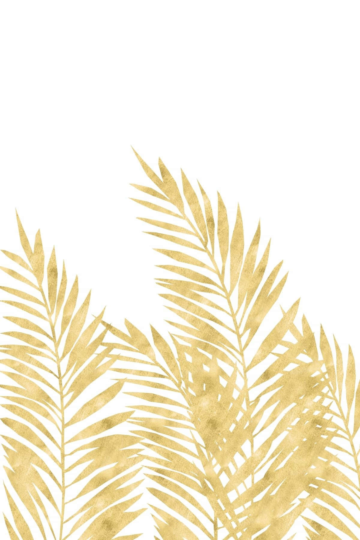 Golden Palm Leaves Artwork Wallpaper