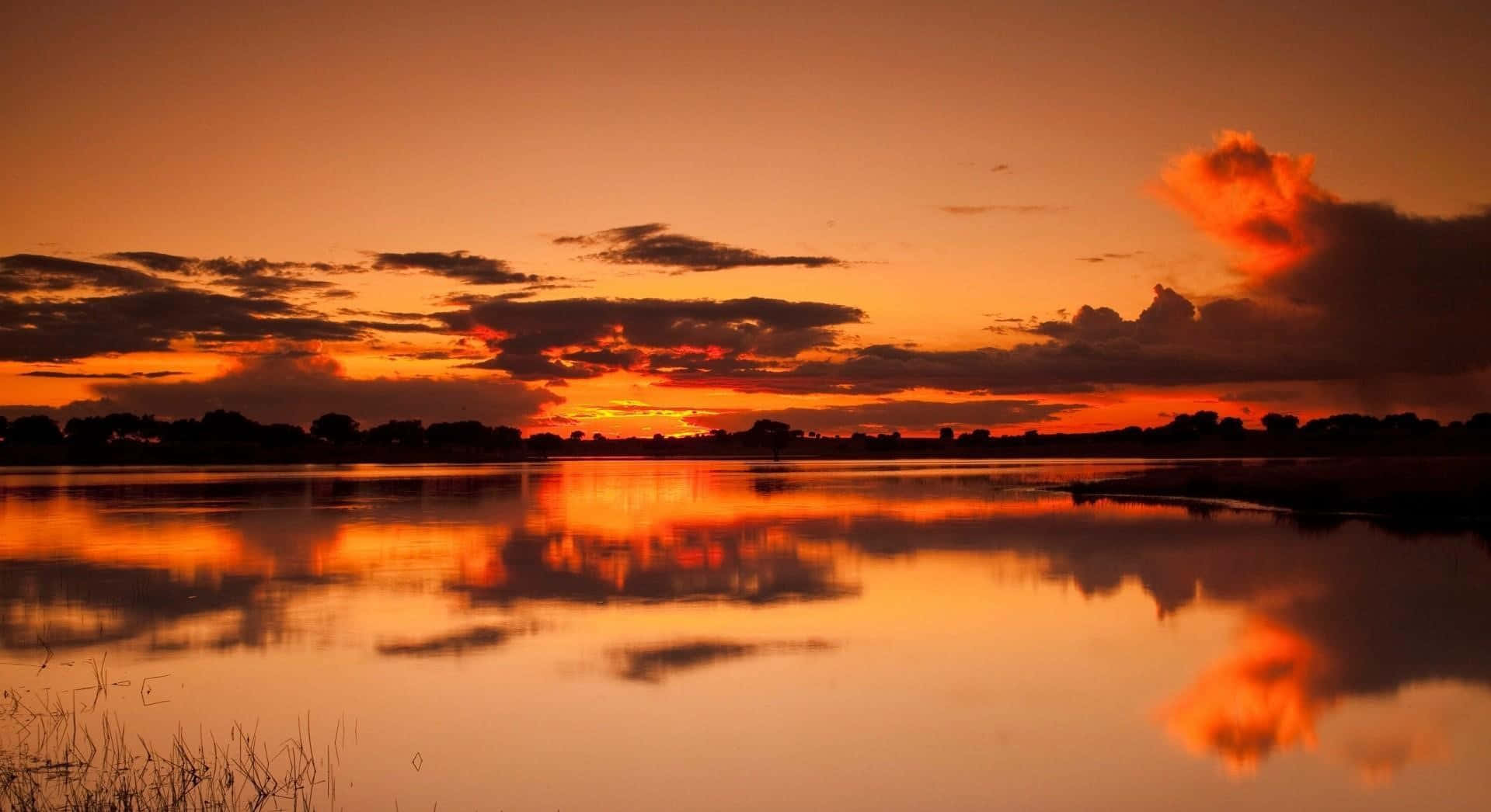 Golden Sunset Reflection Wallpaper