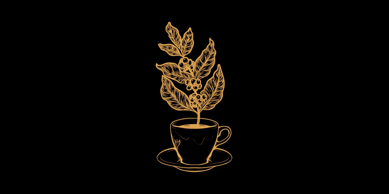 Golden Tea Plant Illustration Wallpaper