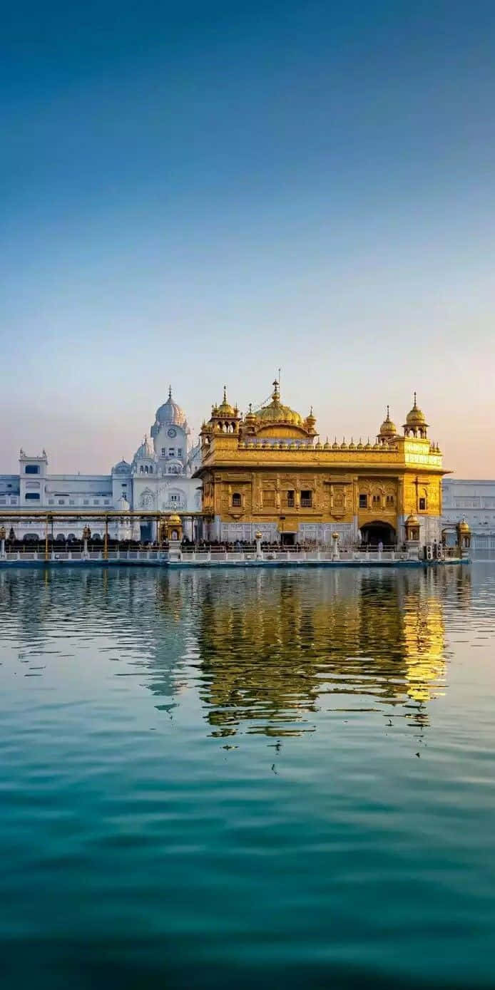 Golden Temple Beyond Pool Wallpaper