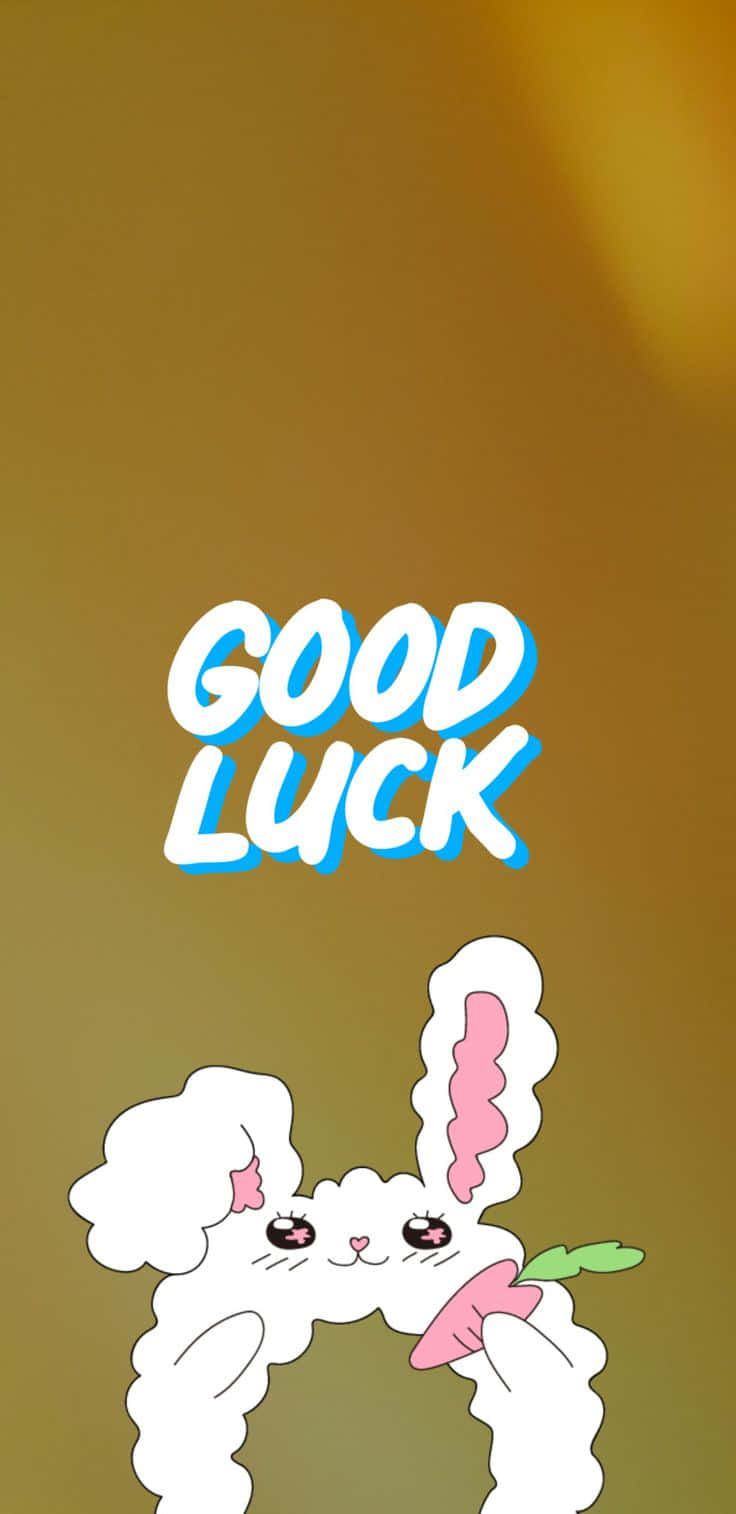 Good Luck Cute Bunny Cartoon Wallpaper