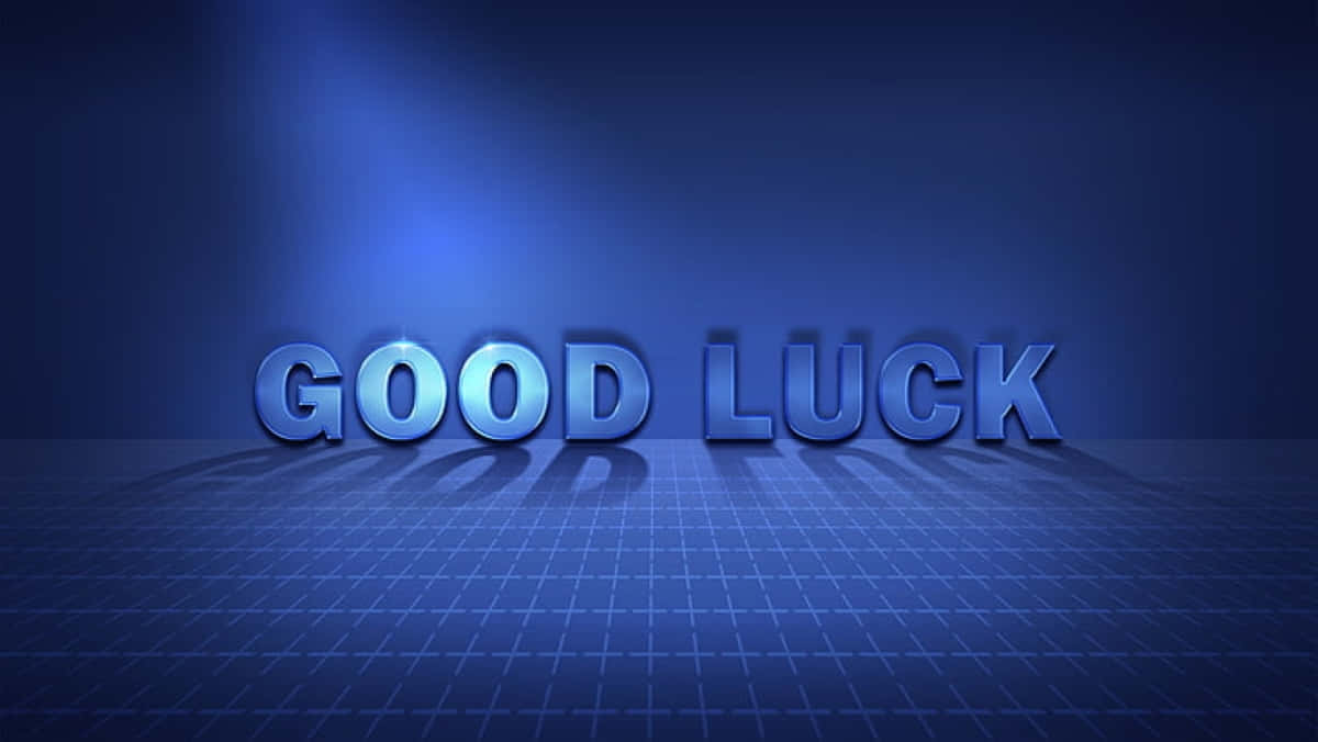 Good Luck3 D Text Blue Background Wallpaper