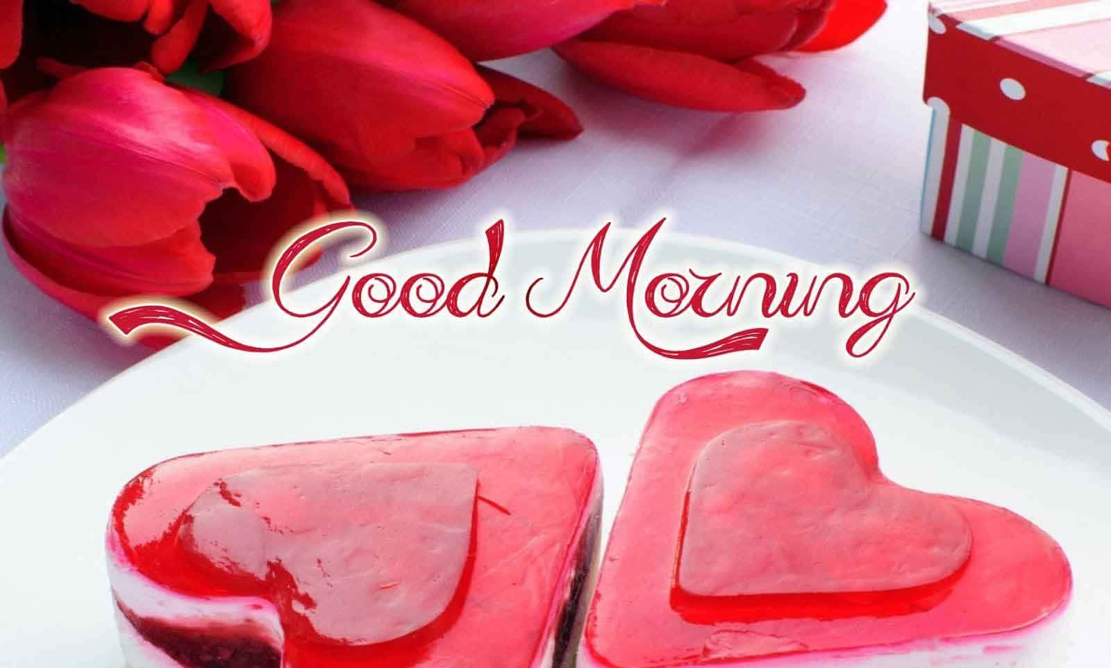 Good Morning Love Heart Jelly Dessert Wallpaper