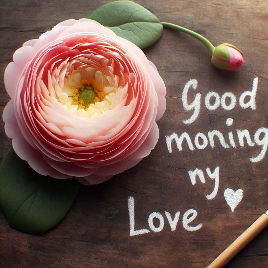 Good Morning My Love Floral Greeting Wallpaper