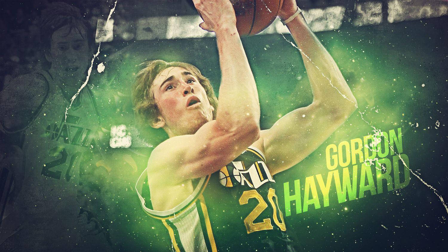 Gordon Hayward Jazz Forward Art Wallpaper