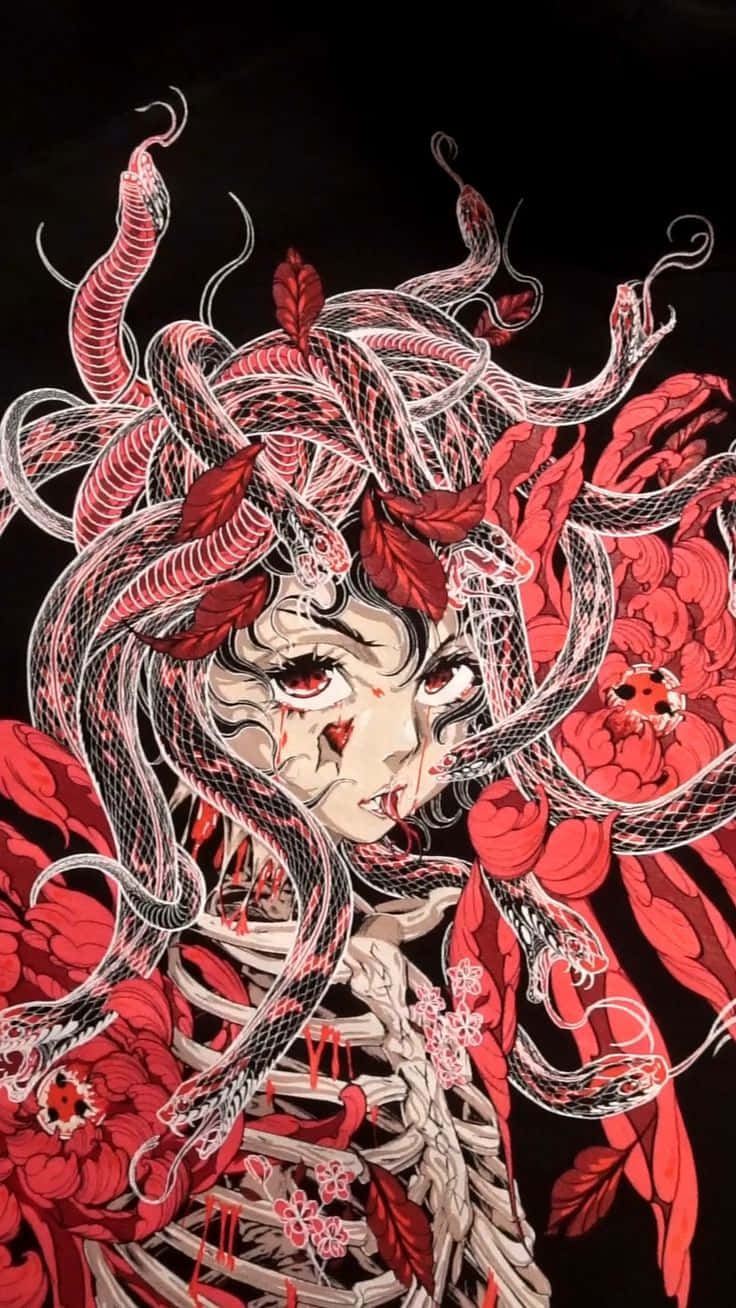 Gore Aesthetic Floral Fantasy Artwork Wallpaper