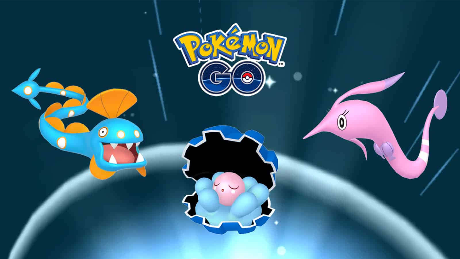 Gorebyss, Clamperl, And Huntail In Pokémon Go Wallpaper