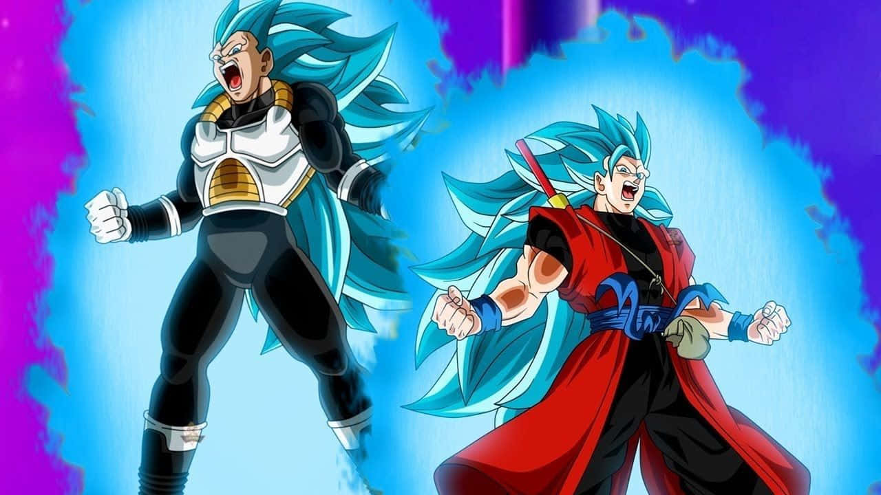 Goten And Trunks Take On Their Enemies In 'dragon Ball Heroes' Wallpaper