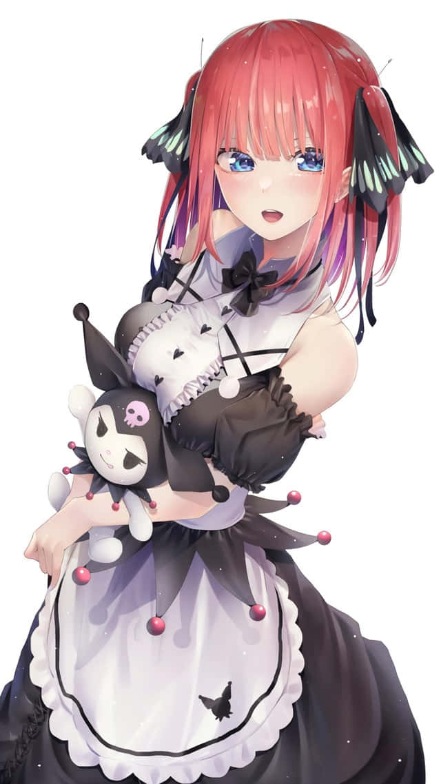 Goth Anime Style: Nino Nakano's Striking Maid Outfit Wallpaper