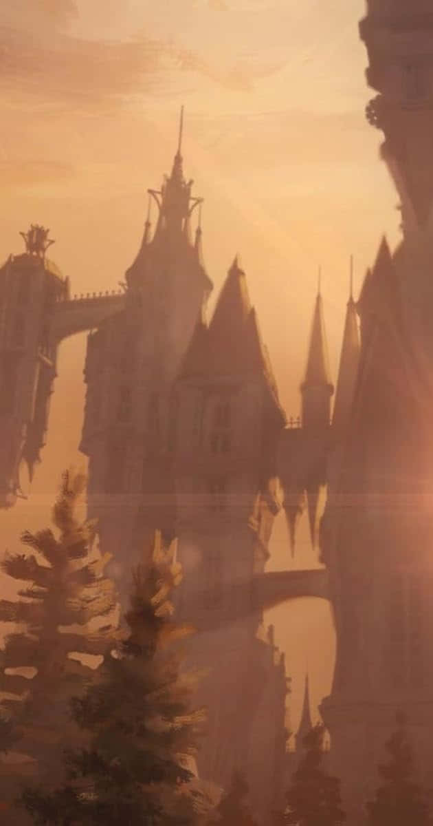 Gothic_ Castle_ Sunset_ Silhouette Wallpaper