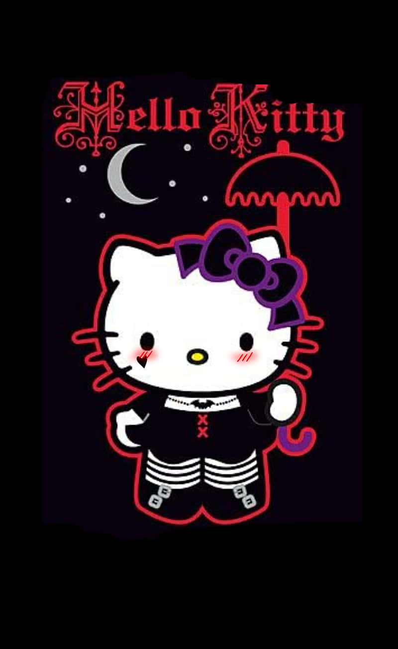 Gothic Hello Kitty Umbrella Wallpaper