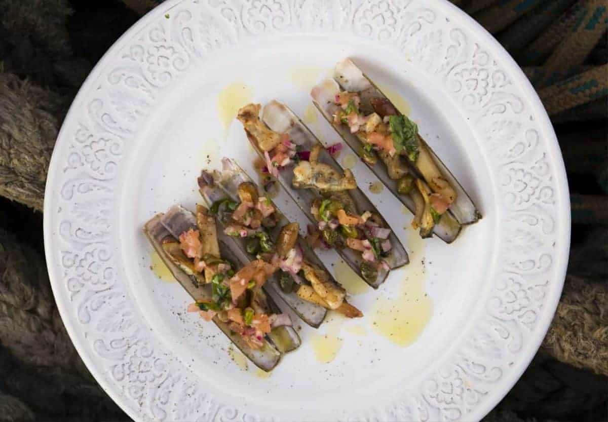 Gourmet Razor Clam Dish Wallpaper