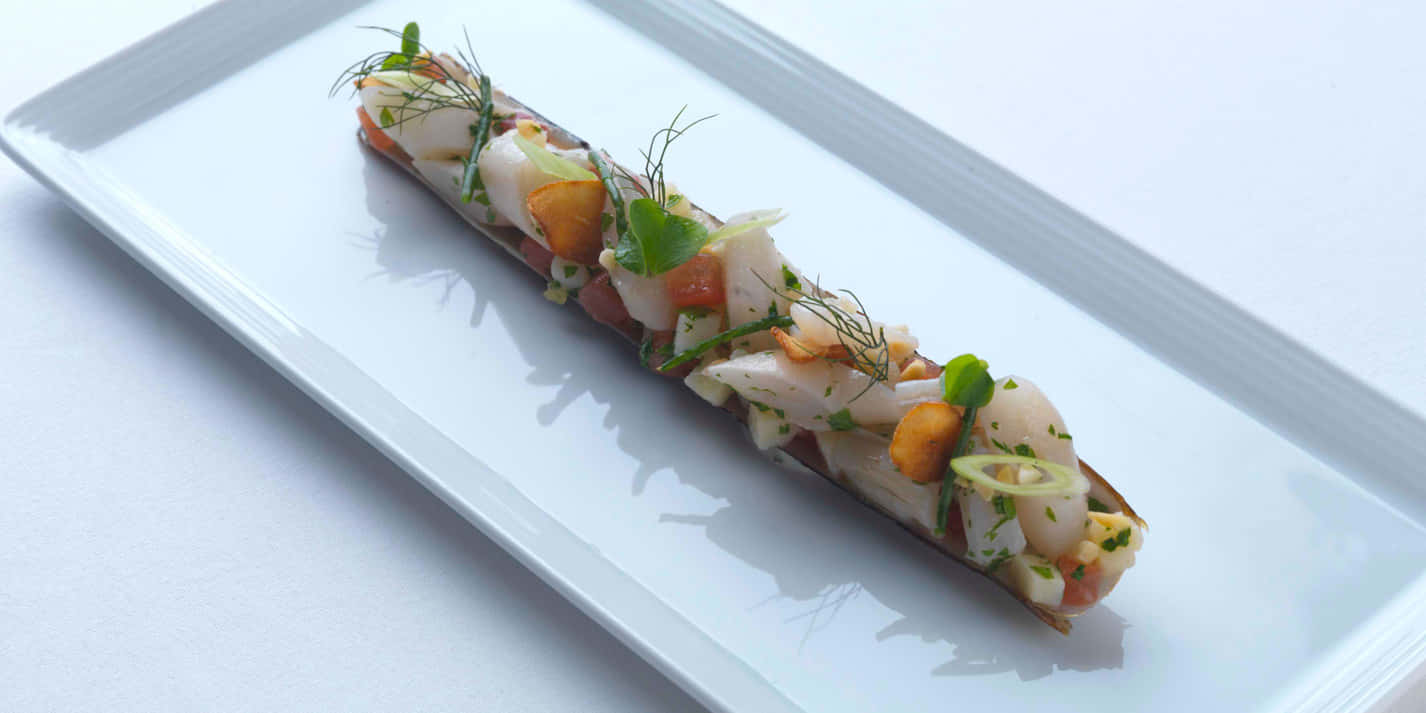 Gourmet Razor Clam Dish Wallpaper