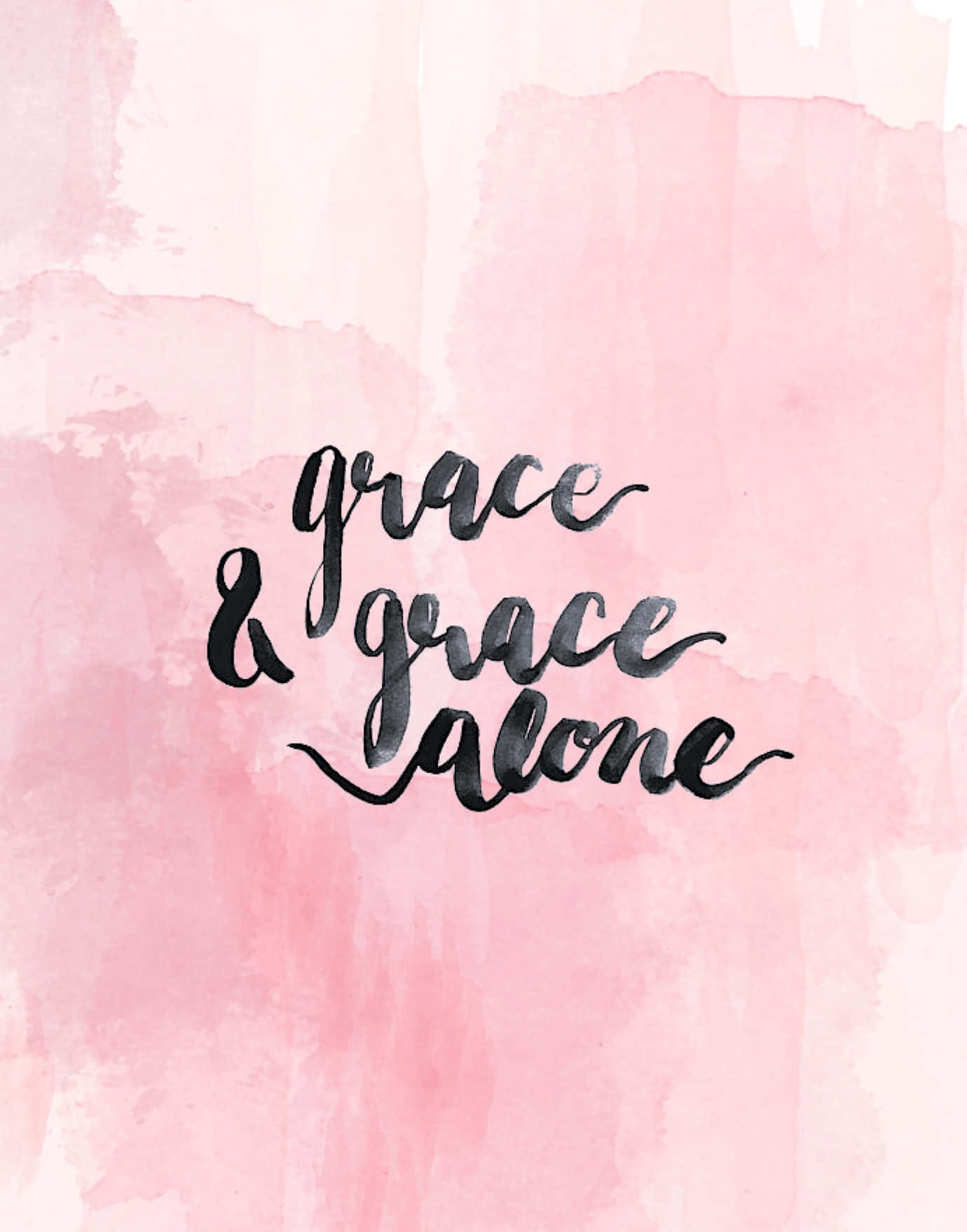 Graceand Peace Pink Watercolor Art Wallpaper