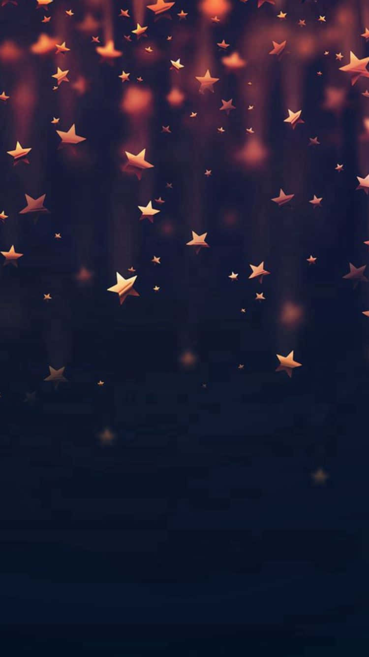 Gradient Gold Cute Stars Graphic Art Wallpaper