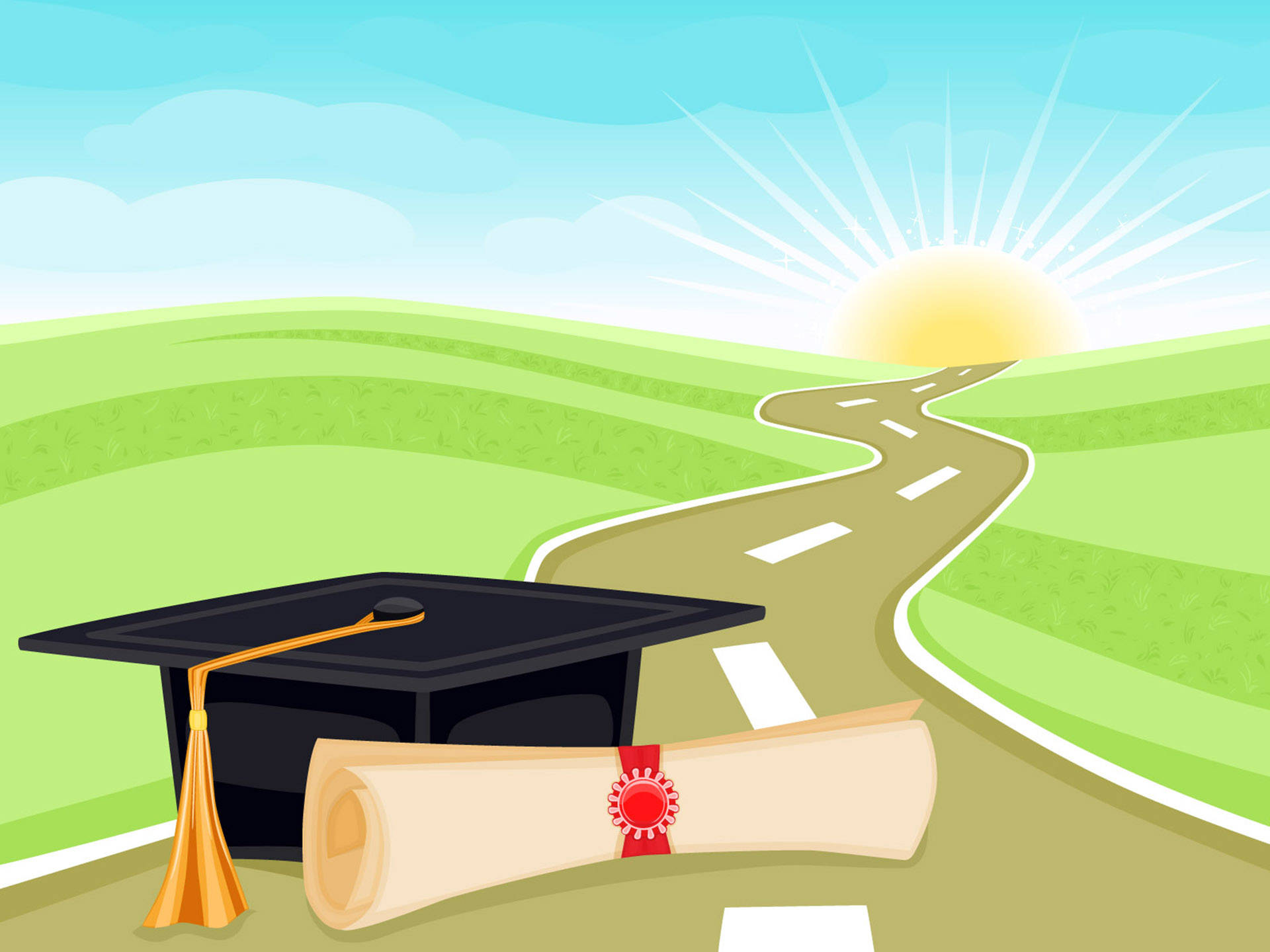 Graduation Graphic Art Wallpaper