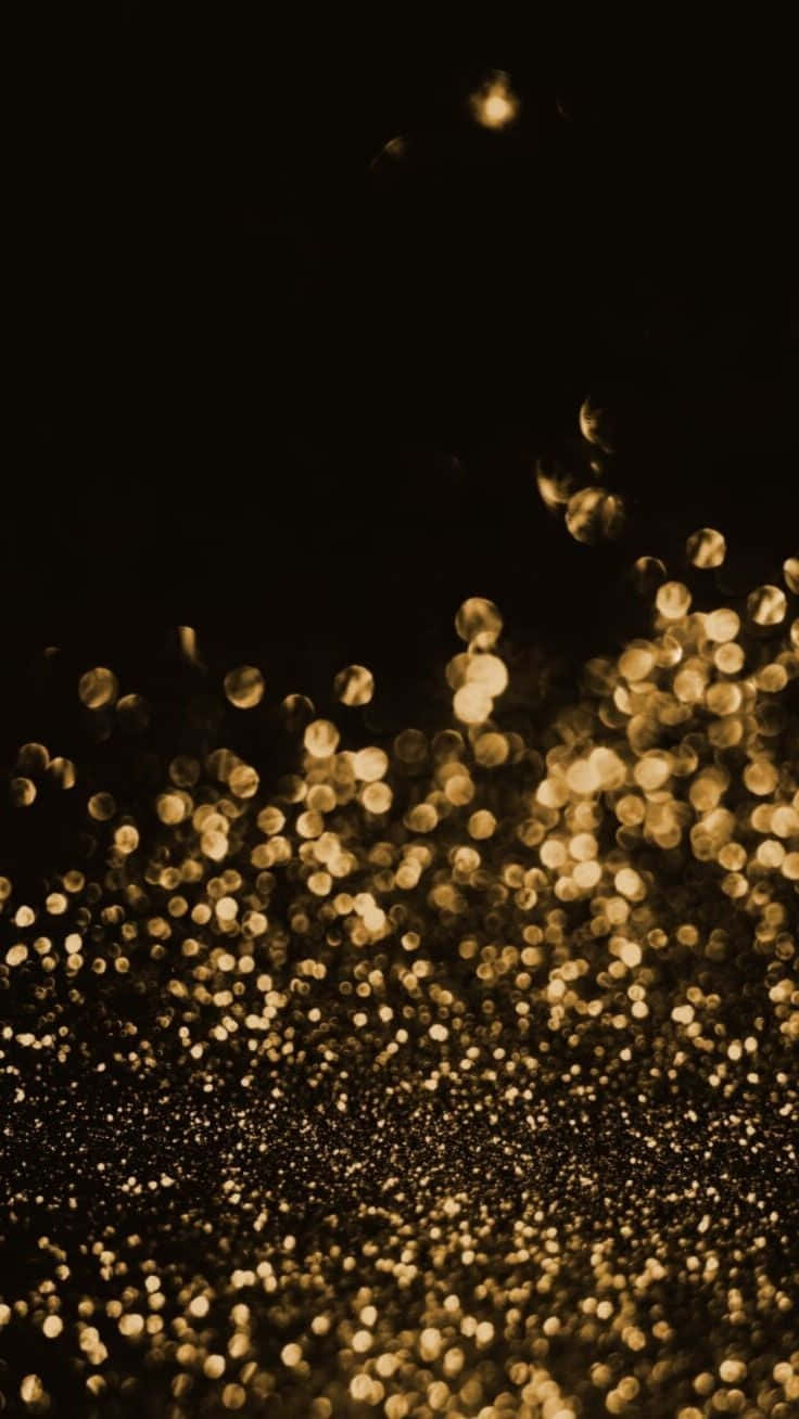 Grains Bokeh Black And Gold Glitter Wallpaper