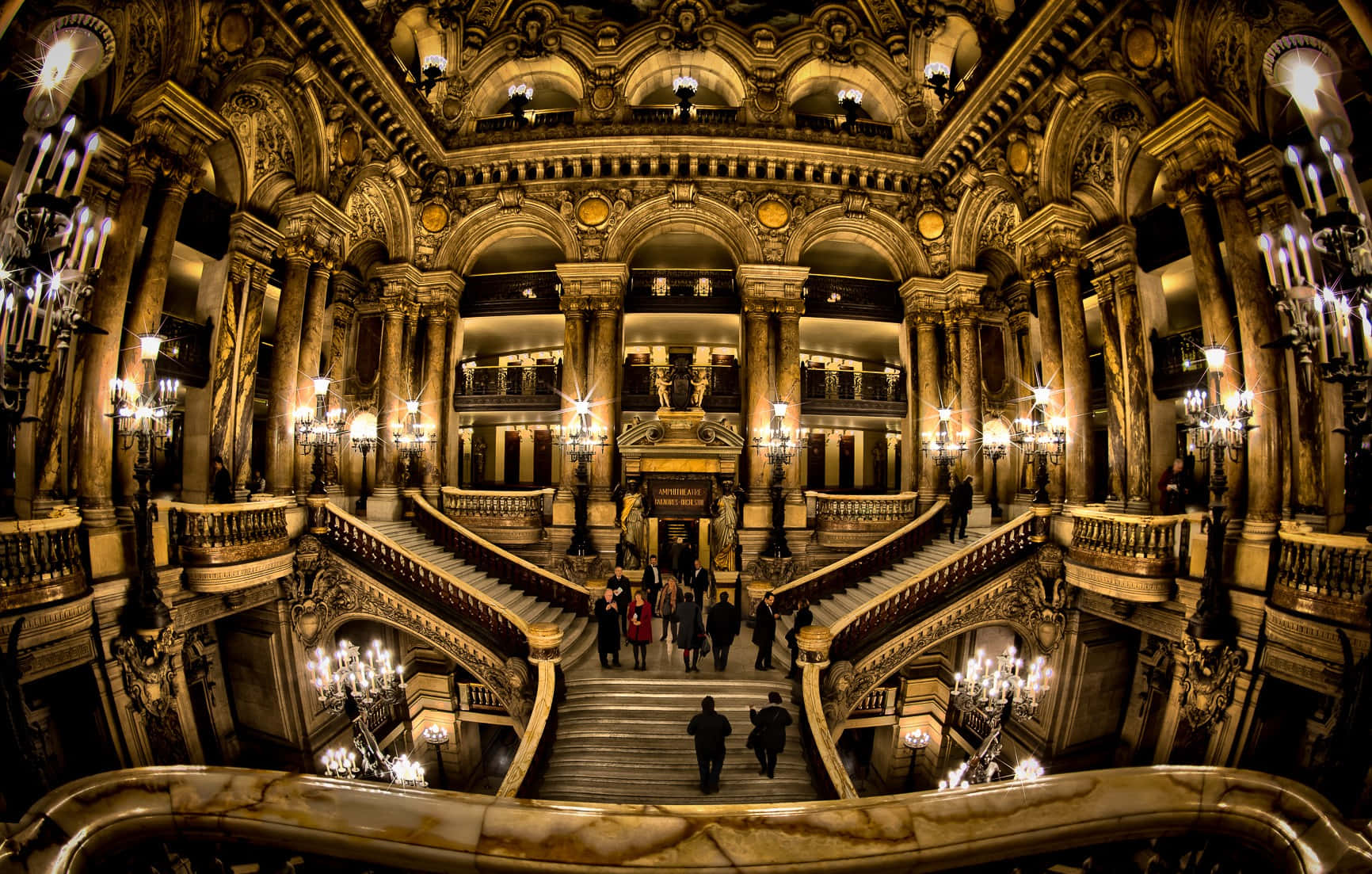 Grand Interior Of The Paris Opera House Wallpaper