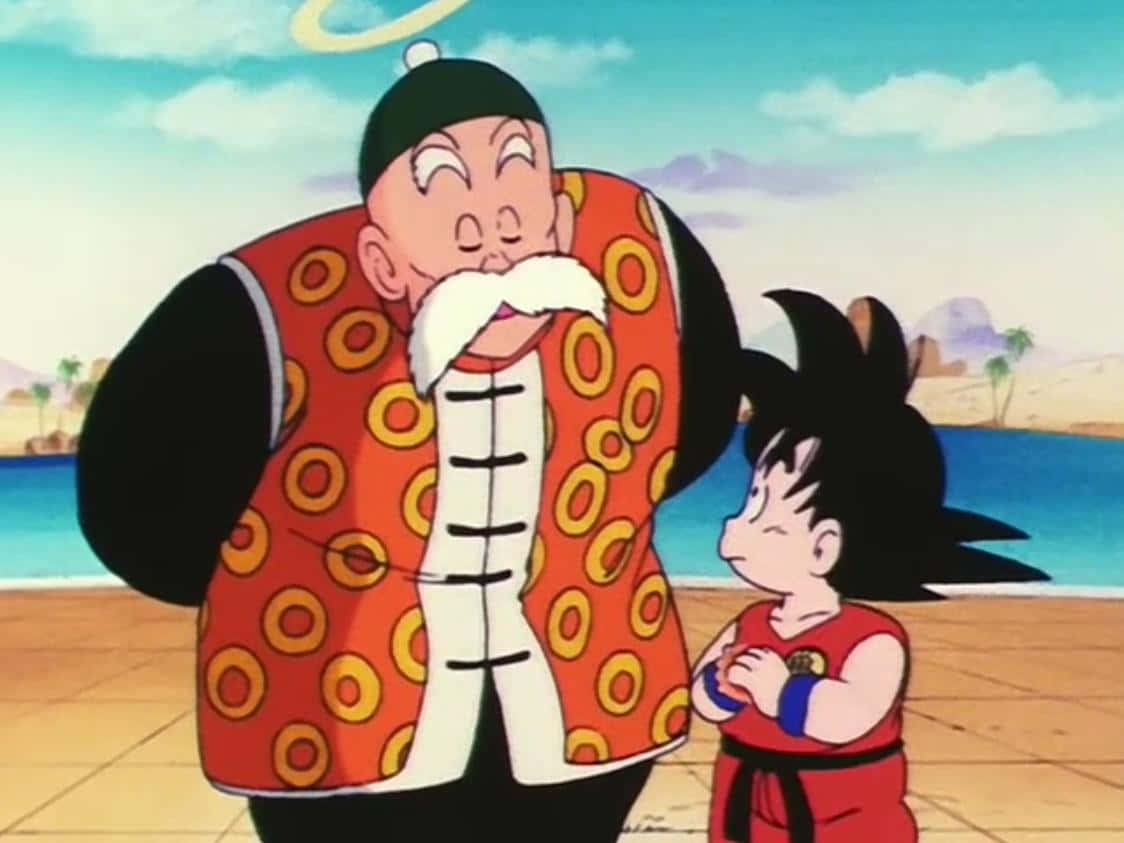 Grandpa Gohan Passes His Wisdom To Gohan Wallpaper