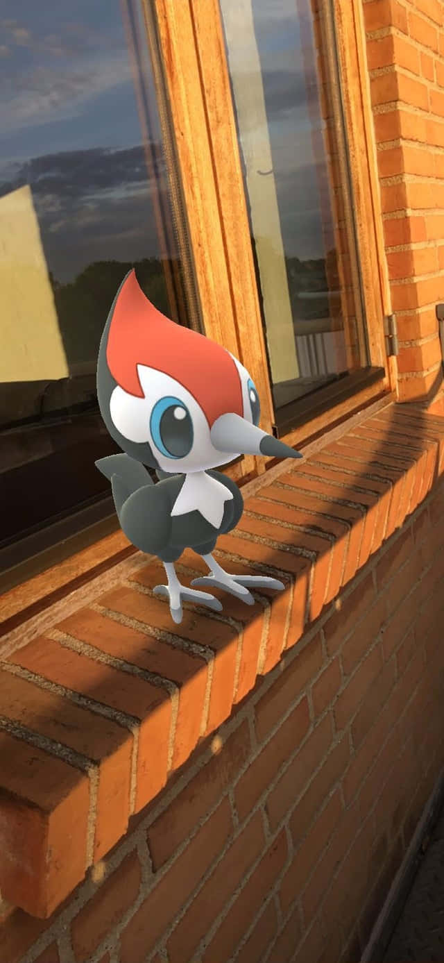 Graphic Pikipek On Real-life Window Wallpaper