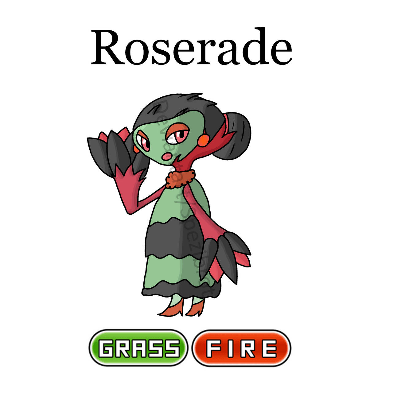 Grass And Fire Type Roserade Wallpaper