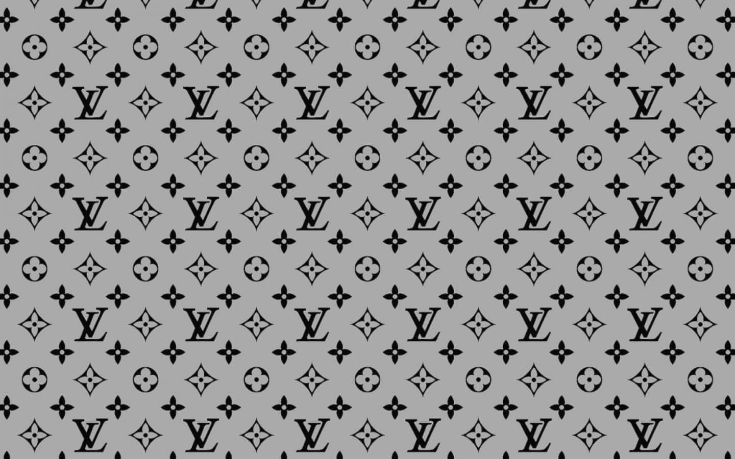 Gray And Black Louis Vuitton Print Wallpaper