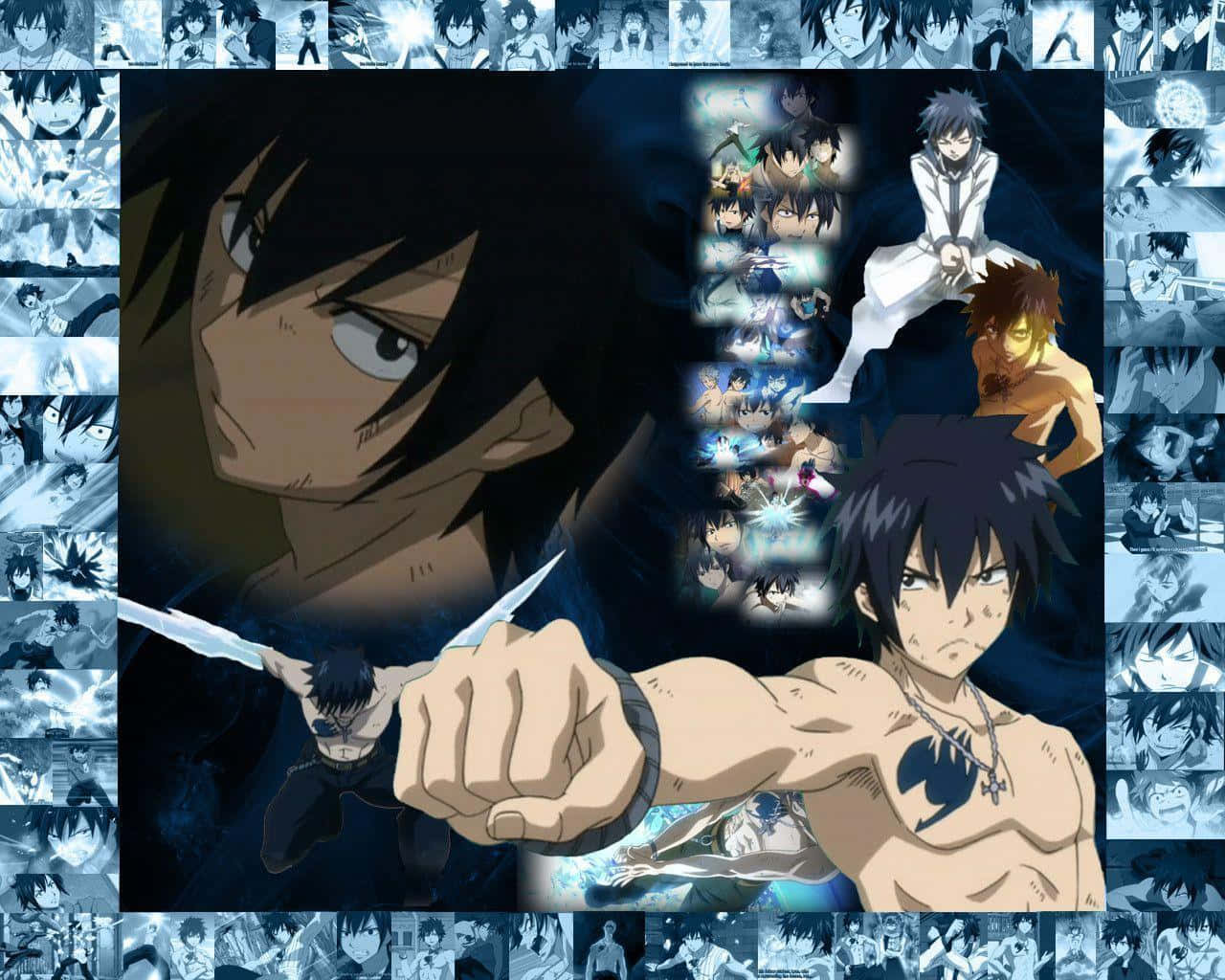 Gray Fullbuster Casting A Powerful Spell In Battle Wallpaper