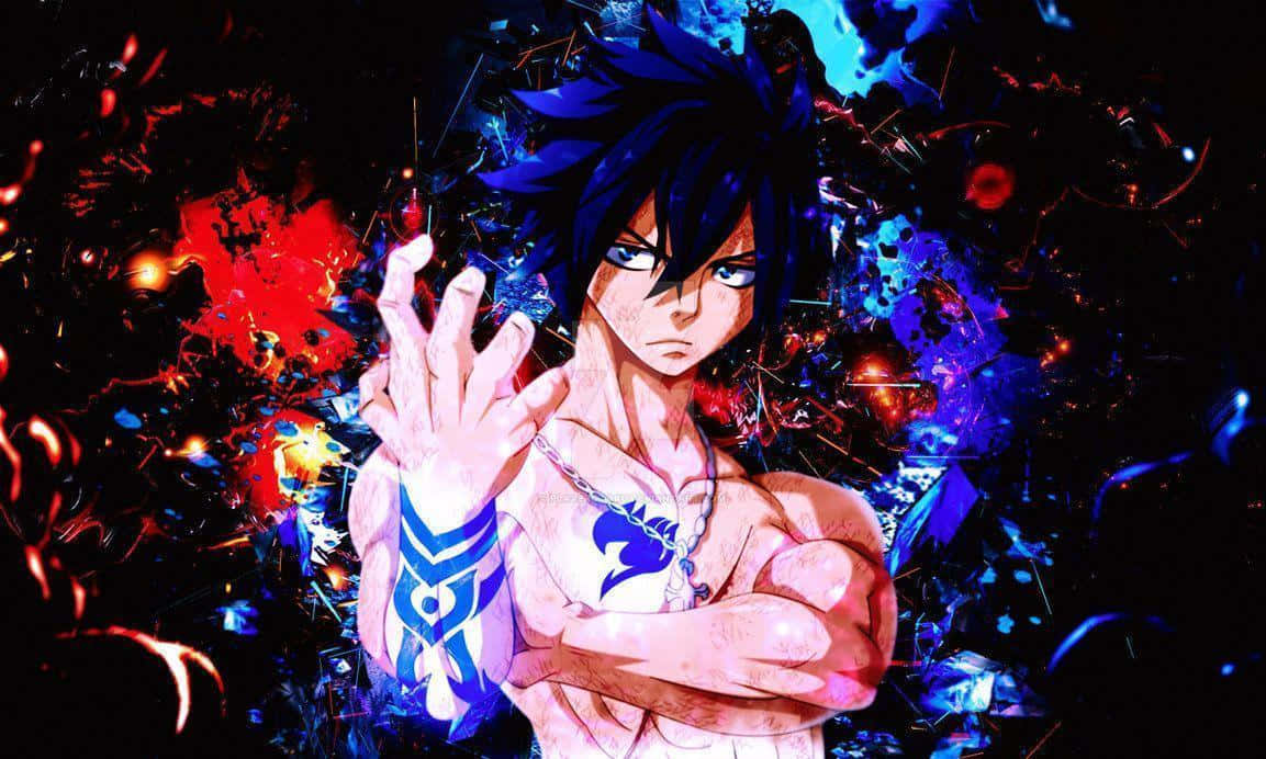 Gray Fullbuster Unleashing His Ice Powers Wallpaper